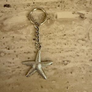 Silver Starfish Keychain